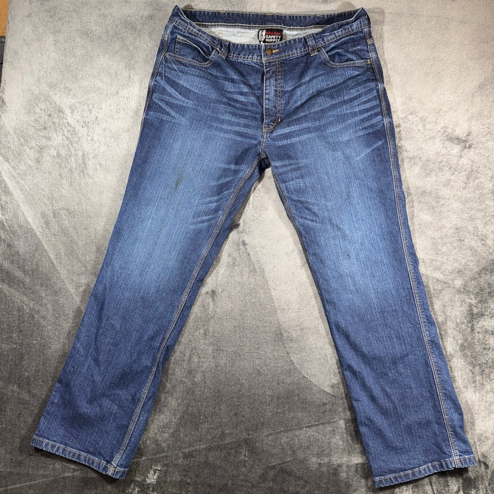 Oil & Gas Safety Supply FR Jeans Mens 38x32 Dark Wash Flame Resistant FZ-DPT